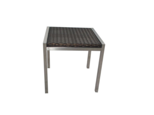 Side-Table , Stainless Steel Grade 304 Frame .Handwoven Top with Rehau / Viro Weaving fiber. Stackable and easy to move around.