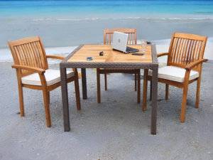 PANAMA OUTDOOR TABLE Designed to withstand harsh outdoor conditions and is highly durable. It is also resistant to moisture, mold, and mildew, making it perfect for use in any climate.