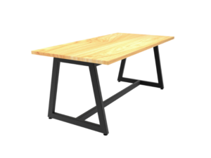 Kaizen Dining Table is a stylish and contemporary piece of furniture designed to enhance any dining area. It features a solid wood top and a mild steel base, combining the warmth and beauty of wood with the strength and durability of steel.