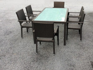 Outdoor Furniture Malaysia - Outdoor Dining Tables - Panama Glasstop Table L180