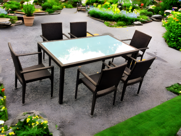 Outdoor Furniture Malaysia - Outdoor Dining Tables - Panama Glasstop Table L150